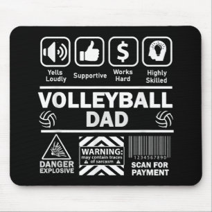 Mousepad Pai de Voleibol Conteúdo Engraçado do Esporte Pai