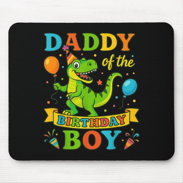 Mousepad Pai Do Aniversário Do Rapaz De Aniversário T-rex D (Frente)