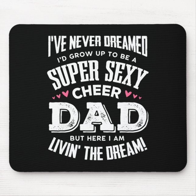 Mousepad Pai engraçado de líder de torcida Pai Cheer Dad  (Frente)