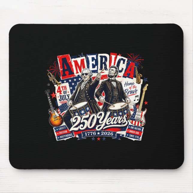 Mousepad Pai Fundador Abe Lincoln Tocando Guitarra 250º (Frente)