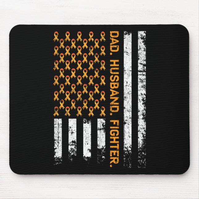 Mousepad Pai Husband Fighter Ribbon USA Flag Leukemia Aware (Frente)