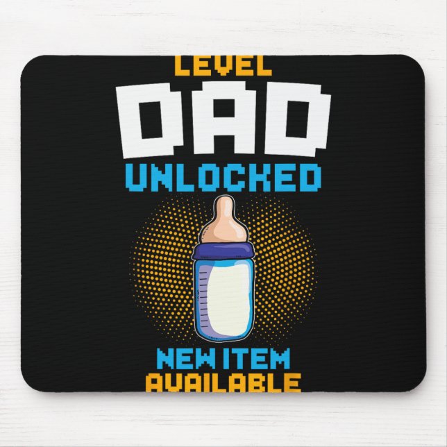 Mousepad Pai Nível Desbloqueado Anúncio de Gravidez Gamer P (Frente)