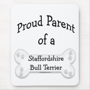 Mousepad Pai orgulhoso de Staffordshire bull terrier