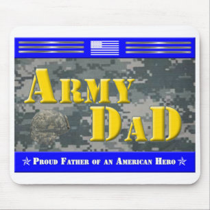 Mousepad Pai orgulhoso de um mouse americano Hero Gift