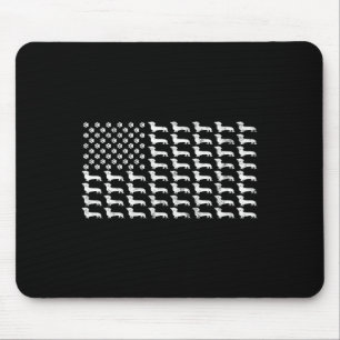 Mousepad Pai Patriótico de Cão de Bandeira Americana Dachsh