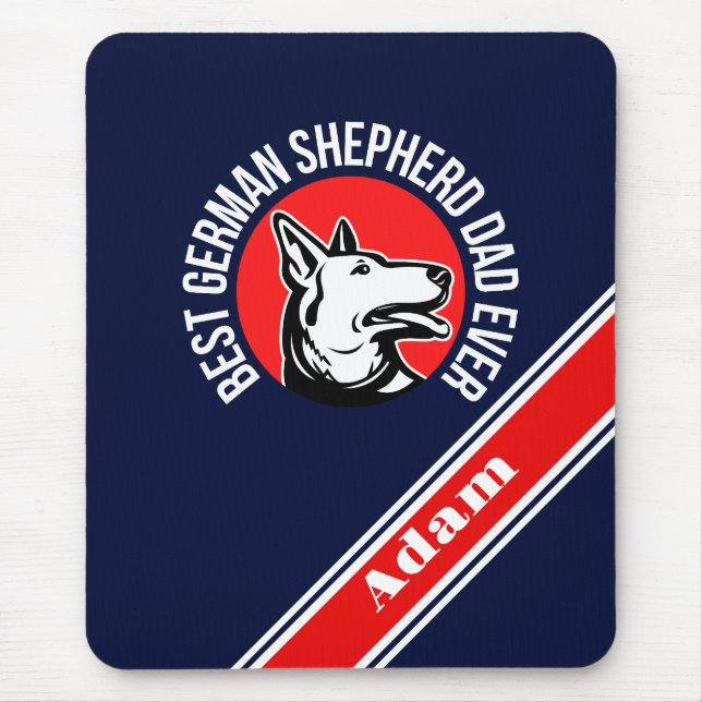 Mousepad Pai personalizado de melhor German shepherd nunca (Frente)