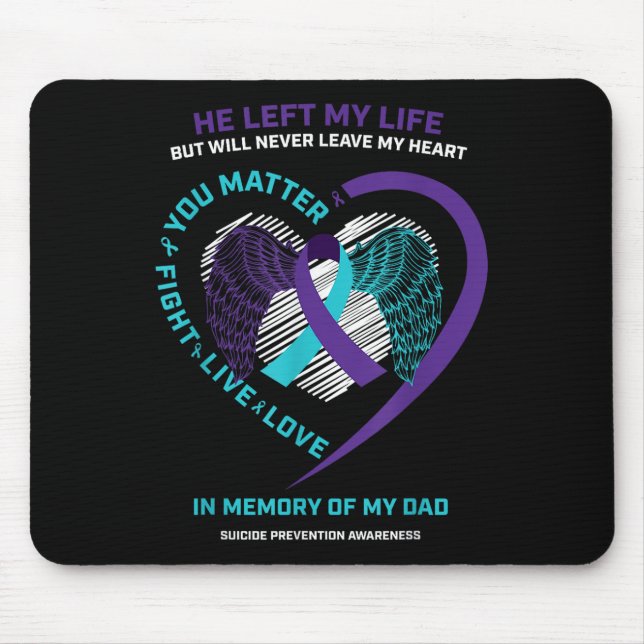 Mousepad Pai Presente Em Memória Da Minha Prevenção Ao Suic (Frente)