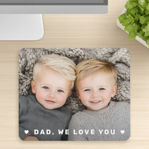 Mousepad Pai que te amamos corações sobre a fotografia do d