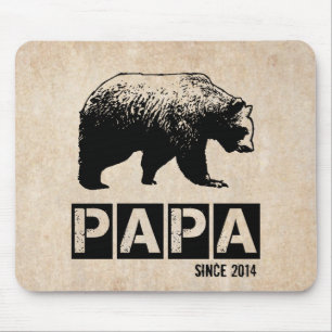Mousepad Pai Urso para o Papai 2014, Preto Grunge