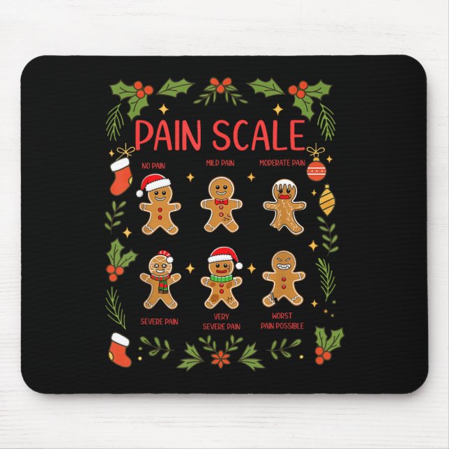 Mousepad Pain Scale Gingerbread Essment Rn Er Nurse Christm (Frente)