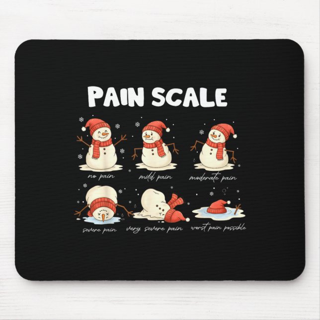 Mousepad Pain Scale Snowman Nurse Christmas Xmas Snow Pajam (Frente)