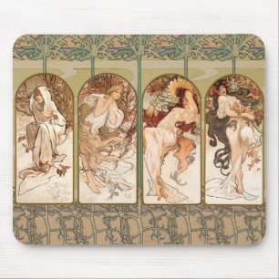 Mousepad Painel Art Nouveau Quatro Estações de Alphonse Muc