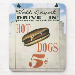 Mousepad Painel de Anúncios Antigo, Maior Drive-In de Cacho