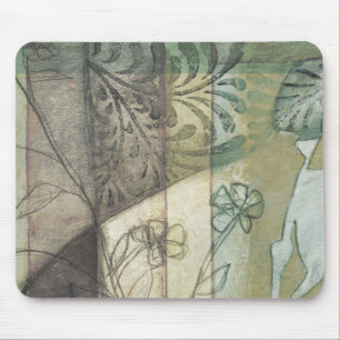 Mousepad Painel de Jardim com Folhas, Flores e Grama