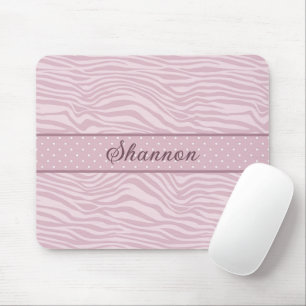 Mousepad Painel de Mouse de Impressão Zebra Rosa e Bolinhas