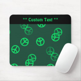Mousepad Painel de Mouse Verde com Sinal de Paz com Texto P