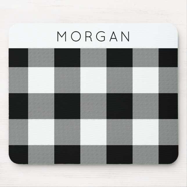 Mousepad Painel do mouse de verificação branca e preta (Frente)