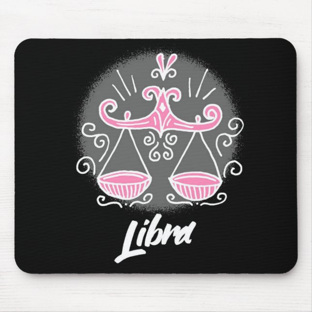 Mousepad Painel do Rato de Símbolo Libra Zodíaco (Frente)