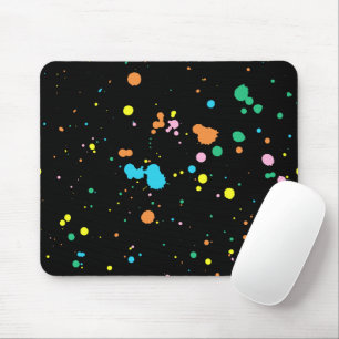 Mousepad Paint Splatters On Black