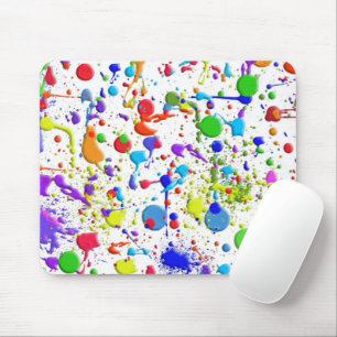 Mousepad Paint Splatters On White
