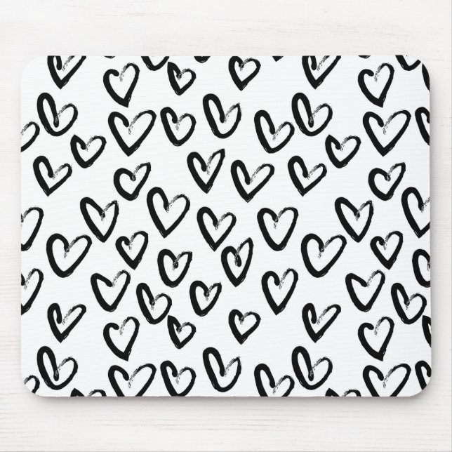 Mousepad Paint Stroke Heart Pattern (Frente)