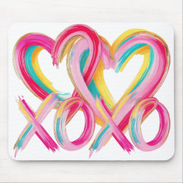 Mousepad Painted Hearts & XOXO