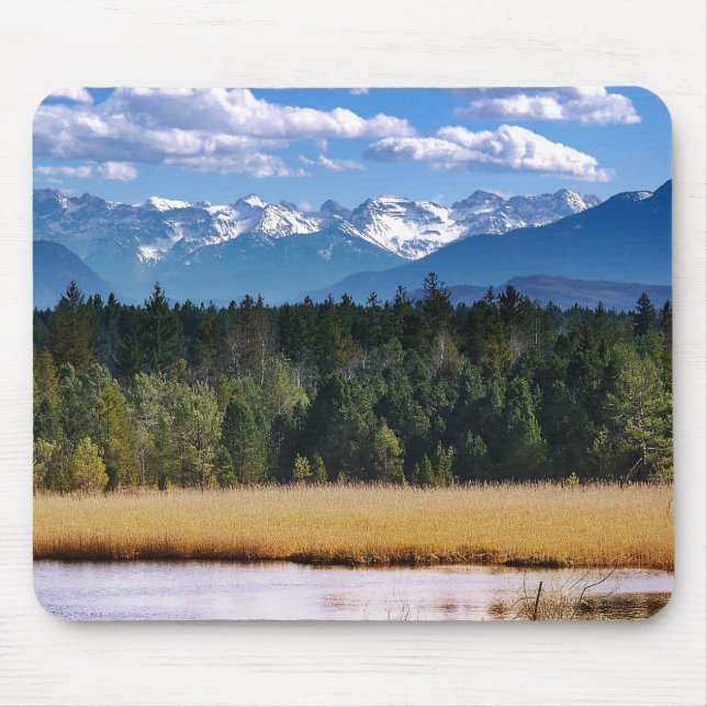 Mousepad Paisagem Alpina das Montanhas Cênicas (Frente)