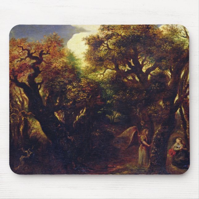 Mousepad Paisagem arborizada com Hagar e o anjo (Frente)