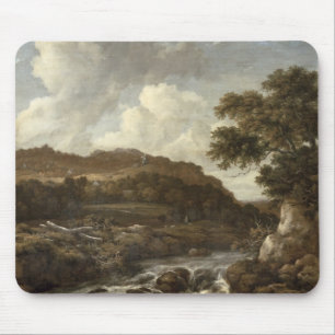 Mousepad Paisagem arborizada montanhosa com uma torrente