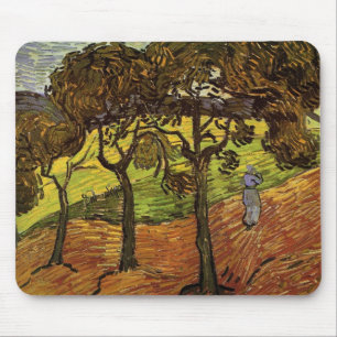 Mousepad Paisagem, Árvores e Figuras de Vincent van Gogh