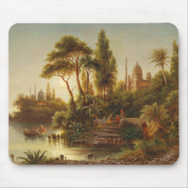 Mousepad Paisagem Asiática na Luz da Noite (Arte Sunset)