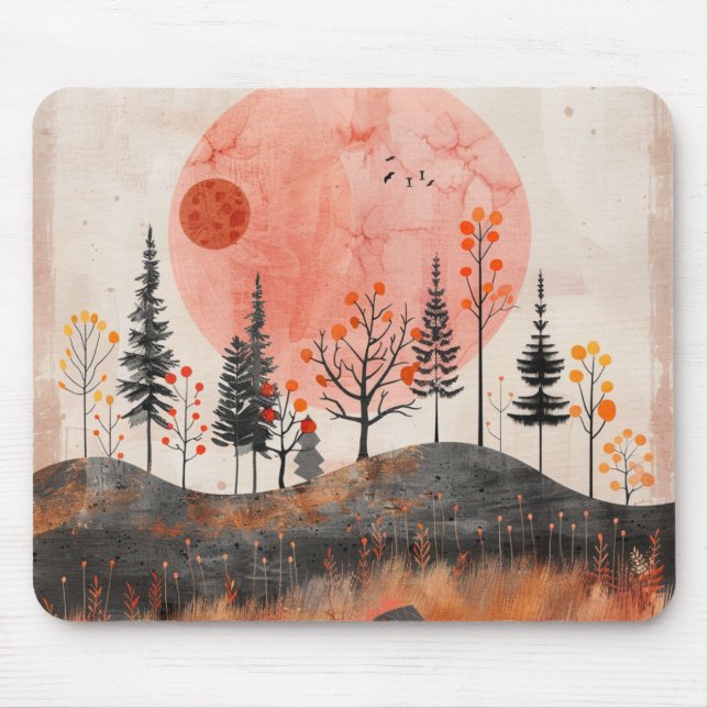 Mousepad Paisagem Boho Abstrato (13) (Frente)