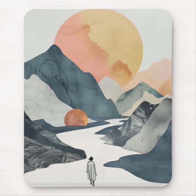 Mousepad Paisagem Boho Abstrato (2) (Frente)