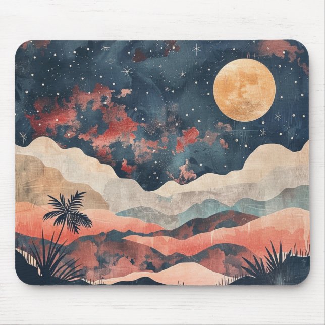 Mousepad Paisagem Boho Abstrato (24) (Frente)
