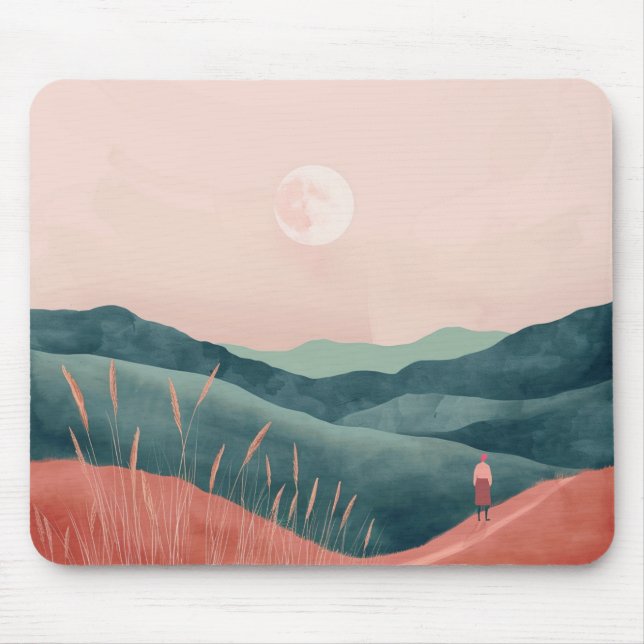 Mousepad Paisagem Boho Abstrato (7) (Frente)