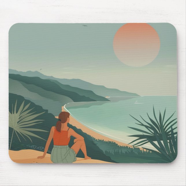 Mousepad Paisagem Boho Abstrato (9) (Frente)