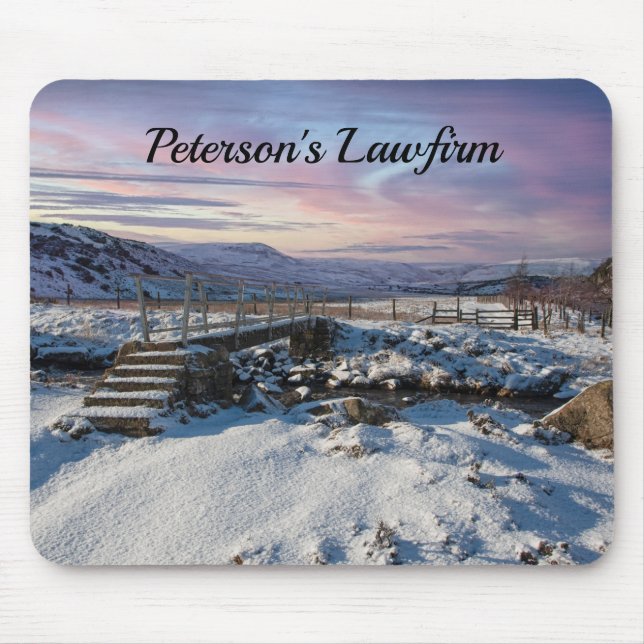 Mousepad Paisagem Cêntrica do Natal de inverno (Frente)