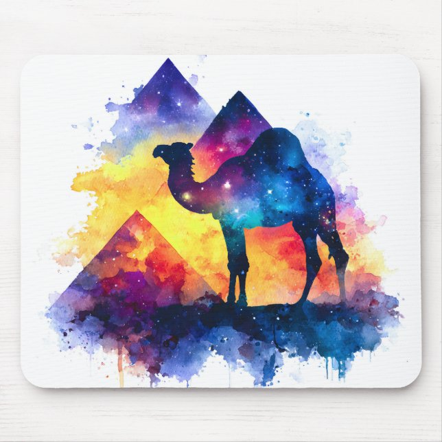 Mousepad Paisagem Cósmica Starry Night Egípcio Camel (Frente)
