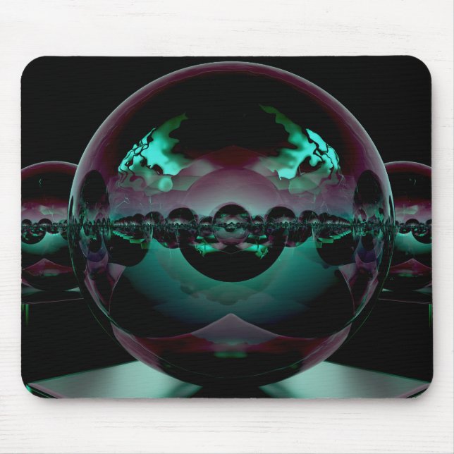 Mousepad Paisagem da Alienígena Surreal - Luz Verde (Frente)