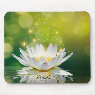 Mousepad Paisagem da Flor de Lótus Branco, Zen