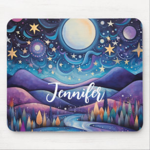 Mousepad Paisagem da Lua Grande Noite Whimesp