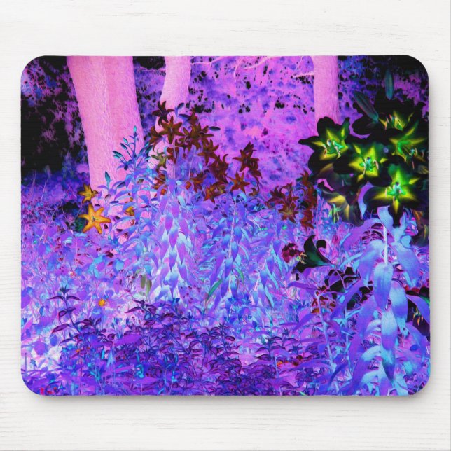 Mousepad Paisagem de Black e Crimson Lily Garden (Frente)