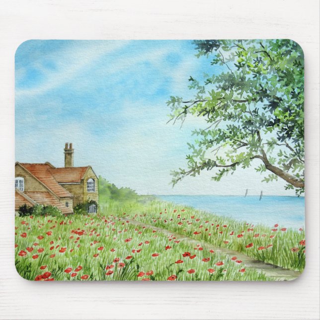 Mousepad Paisagem de Campo Poppy Paisagem Mola (Frente)