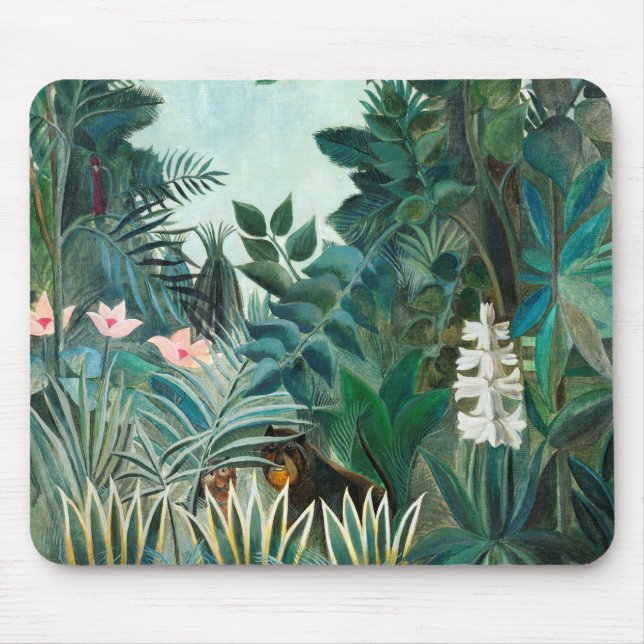 Mousepad Paisagem de Henri Rousseau com Ga Botânica Macacos (Frente)