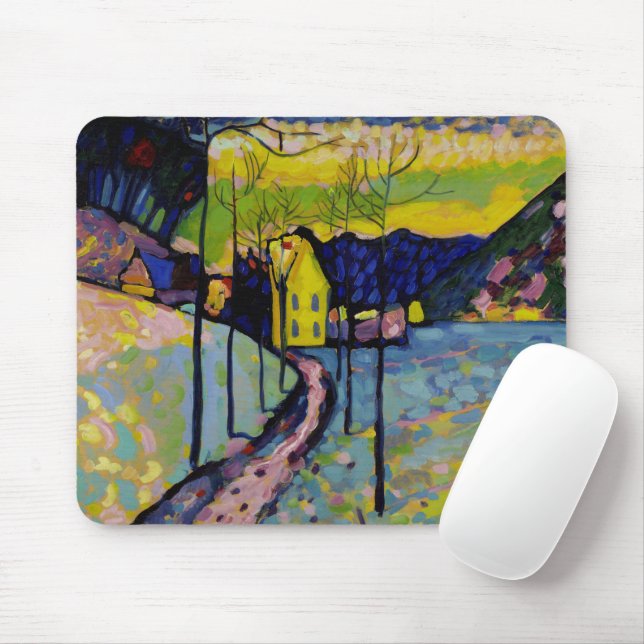 Mousepad Paisagem de inverno, 1909 por Wassily Kandinsky (Com mouse)