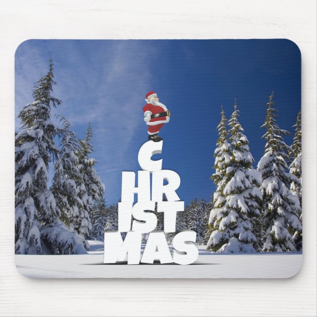 Mousepad Paisagem de inverno de Natal (Frente)