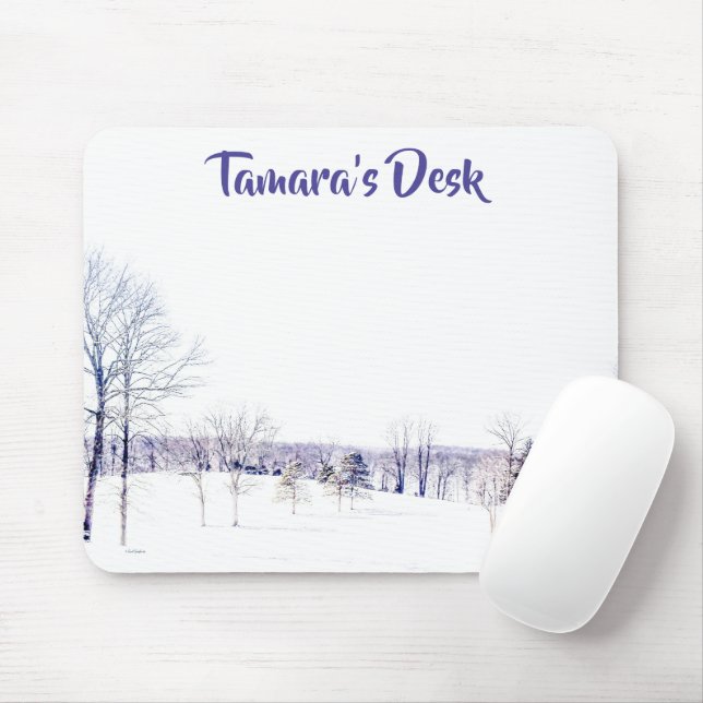 Mousepad Paisagem de inverno de neve (Com mouse)