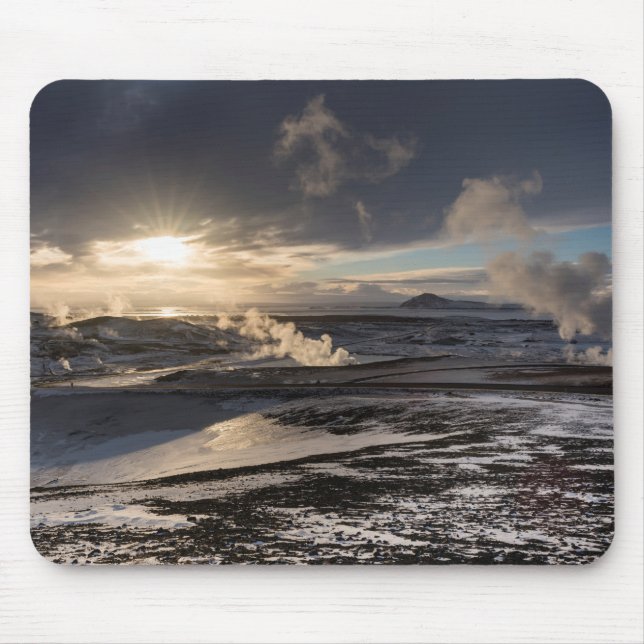 Mousepad Paisagem de inverno geotérmica (Frente)