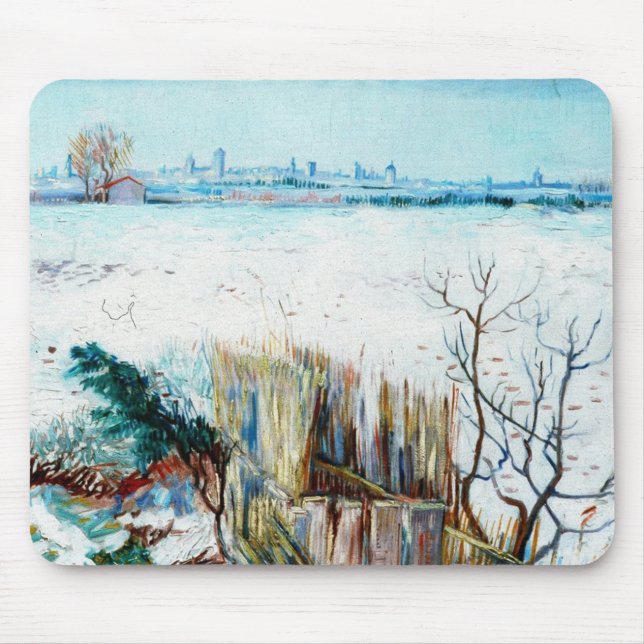 Mousepad Paisagem de Neve com Arles no Fundo (Frente)
