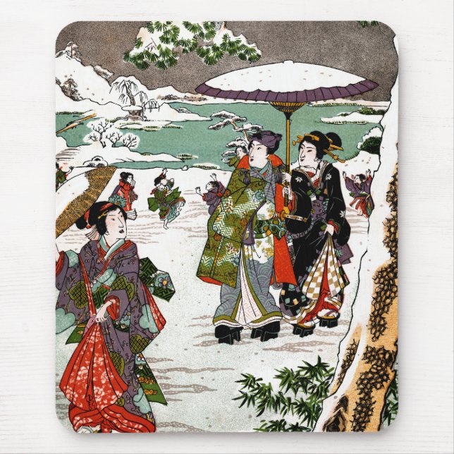 Mousepad Paisagem de Neve Japonesa (Frente)
